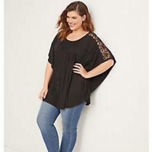Lane Bryant lace shoulder top